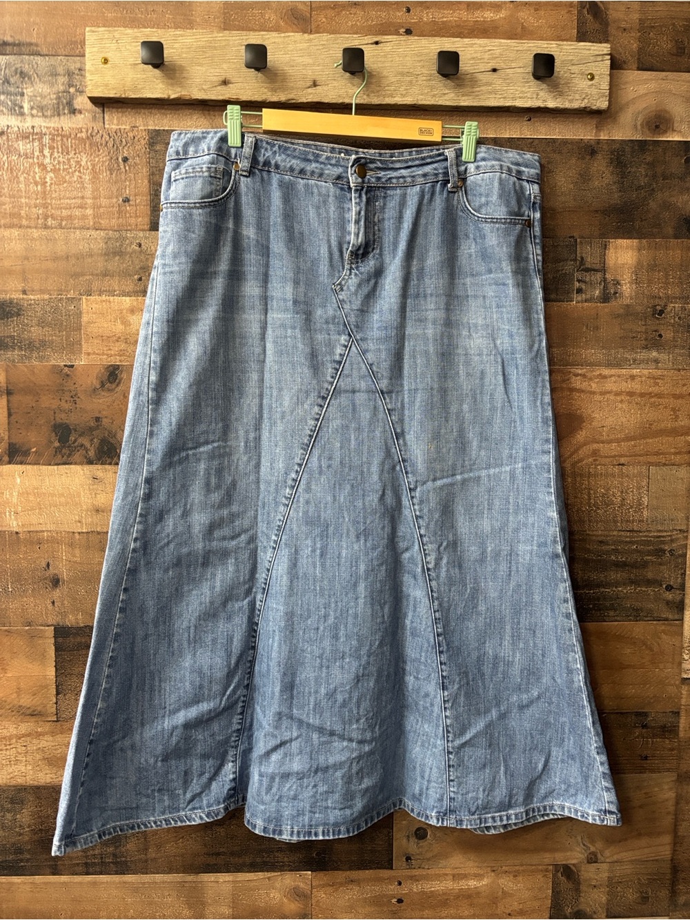 Women's Light Blue Denim Maxi Skirt